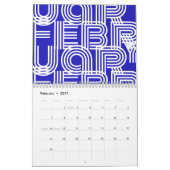 Modern Graphic Typografy Blue White Kalender (Feb 2027)