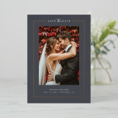 Modern Graphit Elegant Photo Wedding Save the Date Folieneinladung (Stehend vorne)