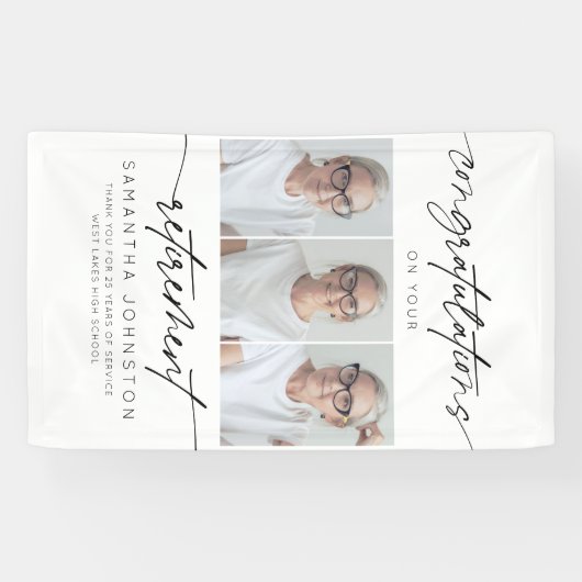 Modern gratulieren Renten Foto Banner (Horizontal)