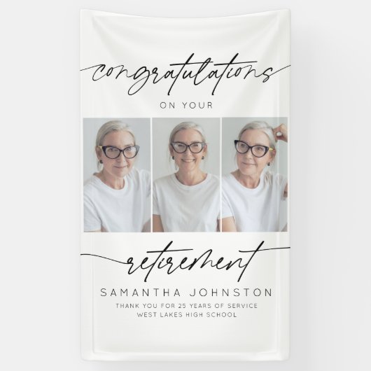 Modern gratulieren Renten Foto Banner (Vertikal)