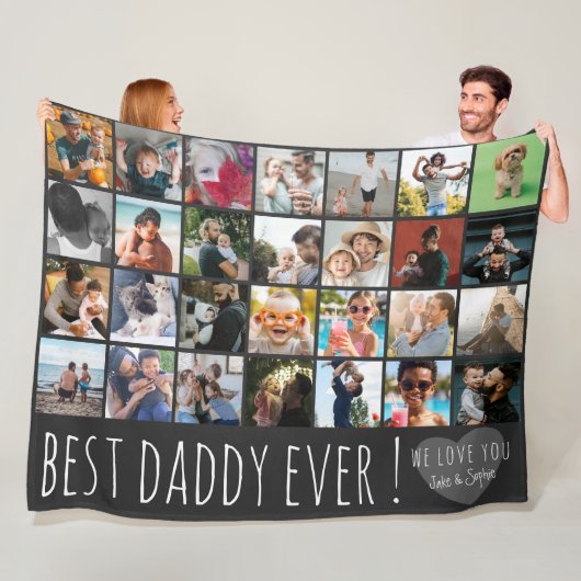 Modern Grau 28 Foto-Collage Bester Vater Aller Zei Fleecedecke (Beispiel)