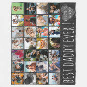 Modern Grau 28 Foto-Collage Bester Vater Aller Zei Fleecedecke (Vorderseite)