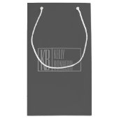 Modern, grau auf dunkelgrau, Initials & Name Logo Kleine Geschenktüte (Rückseite)