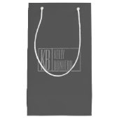 Modern, grau auf dunkelgrau, Initials & Name Logo Kleine Geschenktüte (Vorderseite)