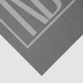 Modern, grau auf dunkelgrau, Initials & Name Logo Seidenpapier (Detail)