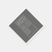 Modern, grau auf dunkelgrau, Initials & Name Logo Serviette (Ecke)