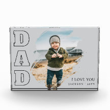 Modern Grau Cooler Pinselstrich  I Love You Dad