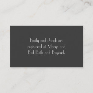 Modern Grau Monogram Registry Insert Cards