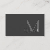 Modern Grau Monogram Registry Insert Cards (Rückseite)