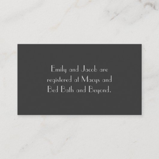 Modern Grau Monogram Registry Insert Cards (Vorderseite)