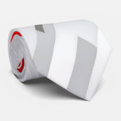 Modern Grau Rot Geometrisch  Krawatte (Gerollt)