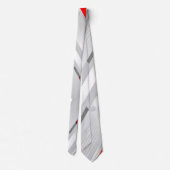 Modern Grau Rot Geometrisch  Krawatte (Rückseite)
