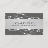 Modern Grau Silver White Pattern Loyalty Card Treuekarte (Vorderseite)