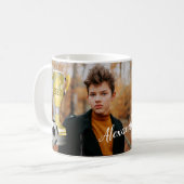 Modern Grau Soccer Sports Foto & Name Kaffeetasse (Vorderseite Links)