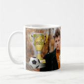 Modern Grau Soccer Sports Foto & Name Kaffeetasse (Links)