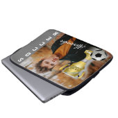 Modern Grau Soccer Sports Foto & Name Laptopschutzhülle (Vorne Knopf)