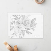 Modern grau-weiß monochromatisch Personalisiert Mitteilungskarte (Vorderseite/Rückseite Beispiel)