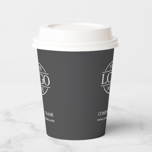 Modern graue Firmenlogo Pappbecher (Links)