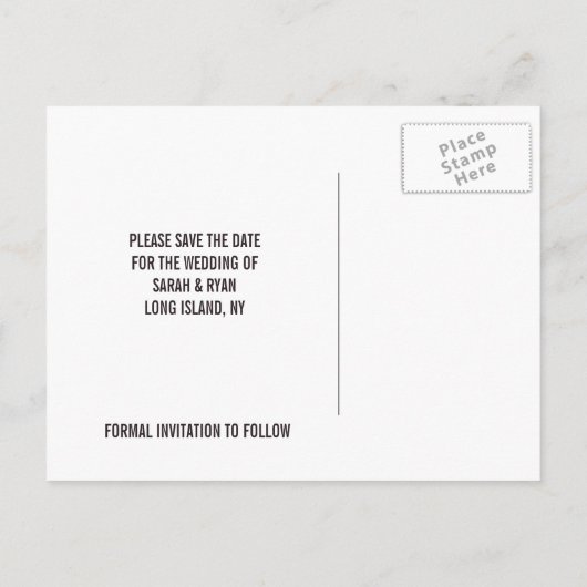 Modern graue Swirbelmarke Save the Date Fotokarte Ankündigungspostkarte (Rückseite)