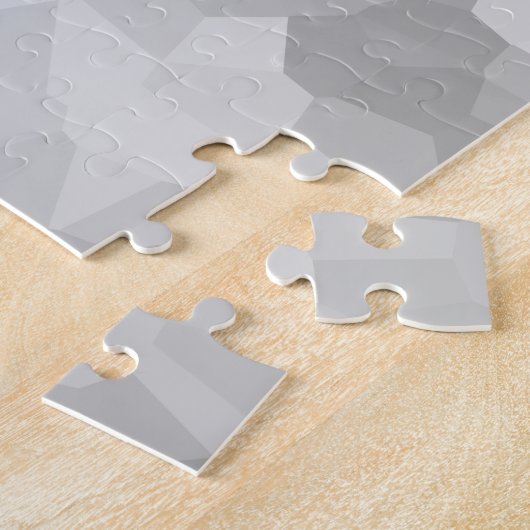 Modern - graue und weiße Polygon-Form abstrakt Puzzle (Seite)