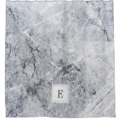 Modern graue, weiße Marmorsteine-Monogramm Duschvorhang (Vorderseite)