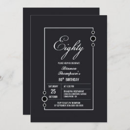 Modern Gray 80. Geburtstag Einladung