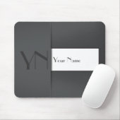 Modern Gray Anthracite Monogram Name - Mousepad (Mit Mouse)
