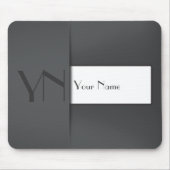 Modern Gray Anthracite Monogram Name - Mousepad (Vorne)