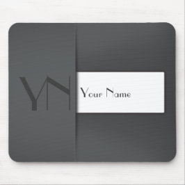 Modern Gray Anthracite Monogram Name - Mousepad