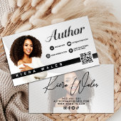Modern Gray, Black & White Author Branding Visitenkarte