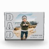Modern Gray Cool Brushstroke I Love You Dad Fotoblock (Vorderseite)