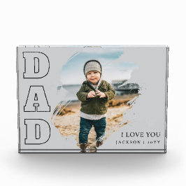Modern Gray Cool Brushstroke  I Love You Dad Fotoblock