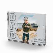 Modern Gray Cool Brushstroke I Love You Dad Fotoblock (Rechts)