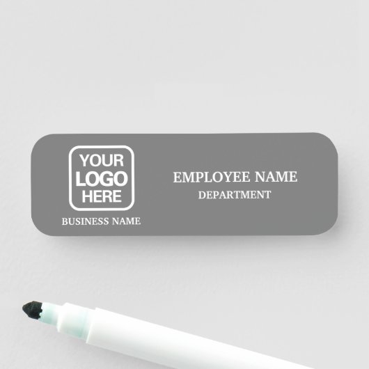 Modern Gray Custom Business Name Tag Namensschild (Beispiel)
