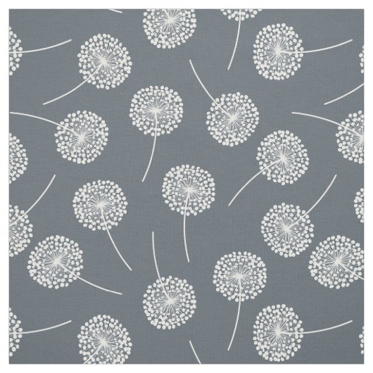 Modern Gray Dandelion Fabric Stoff (Muster)