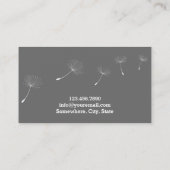 Modern Gray Dandelion Flows Mommy Telefonnummerkarte (Rückseite)