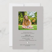 Modern Gray Elegantes Script 2 Foto Abschluss (Rückseite)