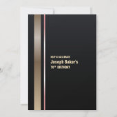 Modern Gray Gold 70. Geburtstagsparty Einladung (Rückseite)