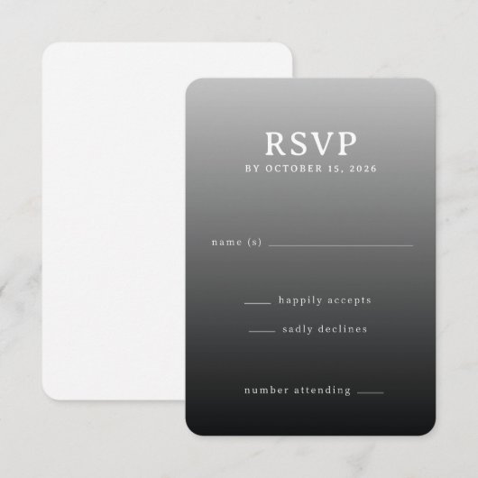 Modern Gray Gradient RSVP Karte (Vorne/Hinten)