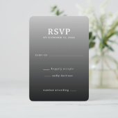 Modern Gray Gradient RSVP Karte (Stehend Vorderseite)