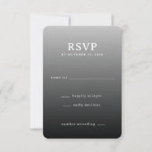Modern Gray Gradient RSVP Karte (Vorderseite)