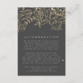 Modern Gray Iron Ore Gold Elegante Pampas Wedding Begleitkarte (Vorderseite)