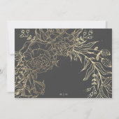 Modern Gray Iron Ore Gold Elegante Pampas Wedding Einladung (Rückseite)
