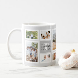 Modern Gray Monochrome Family Foto Collage Kaffeetasse