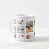 Modern Gray Monochrome Family Foto Collage Kaffeetasse (Vorderseite Links)