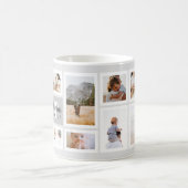 Modern Gray Monochrome Family Foto Collage Kaffeetasse (Mittel)