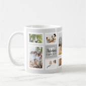 Modern Gray Monochrome Family Foto Collage Kaffeetasse (Links)