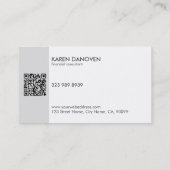 Modern Gray Monogram Professional  Visitenkarte (Rückseite)