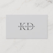 Modern Gray Monogram Professional  Visitenkarte (Vorderseite)