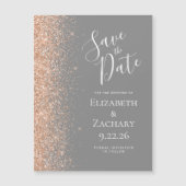 Modern Gray Peach Save Date Magnetic Card Magnetkarte (Vorderseite)